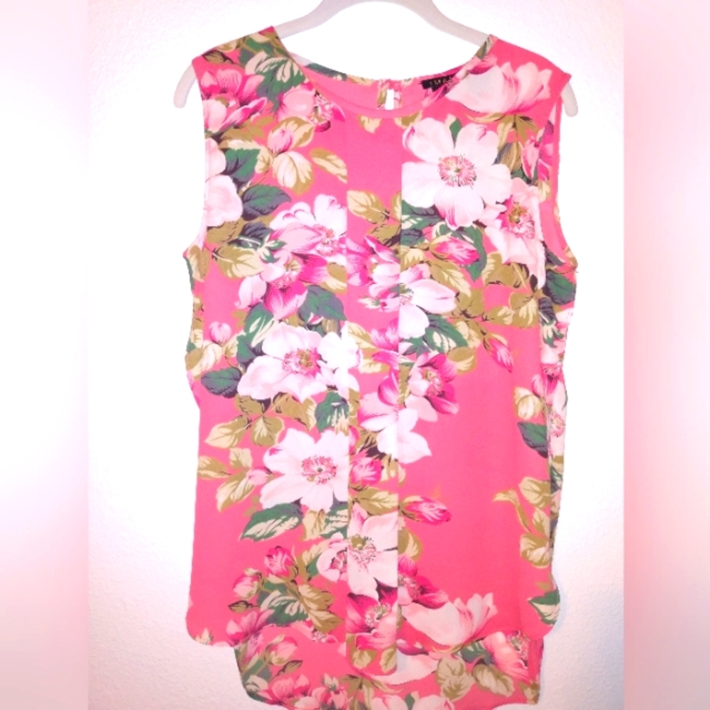 *SOLD on eBay* IMAN Pink Floral Sleeveless Blouse sz M